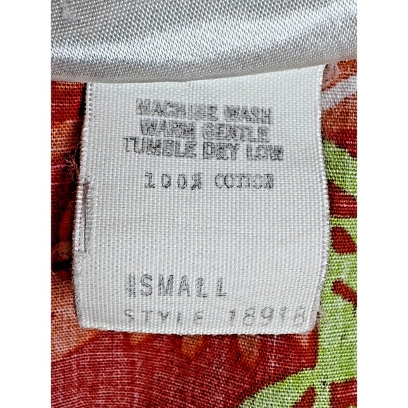 Vintage Lightning Bolt Hawaiian Shirt Women Small Red Hibiscus Floral Aloha Surf - Picture 7 of 13